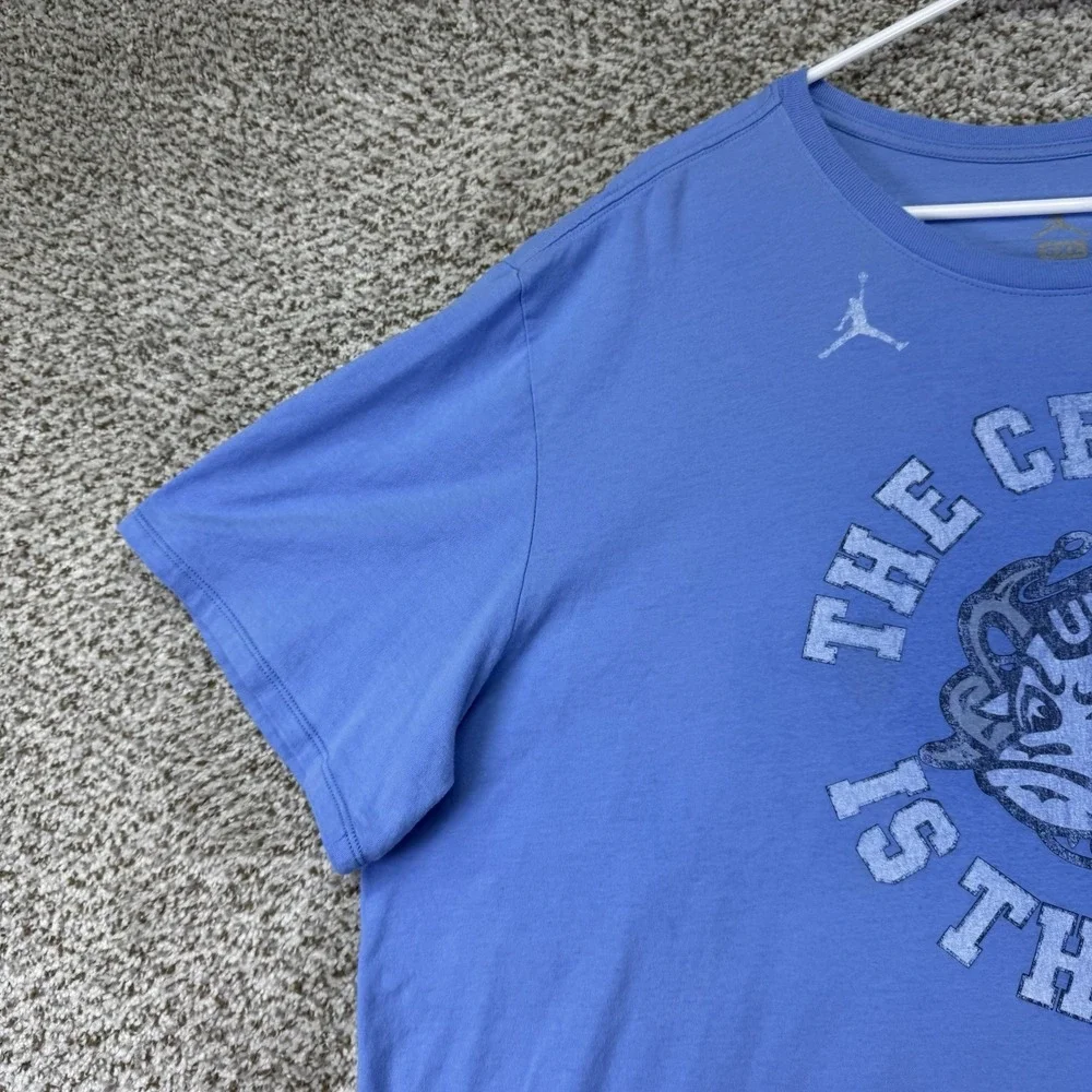 UNC Tar Heels Shirt Men's Size 3XL Blue Jordan Short Sleeve Casual 100% Cotton